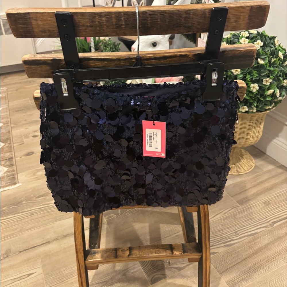 Edikted Women's Navy Sequin Mini Skirt - NWT Size Small